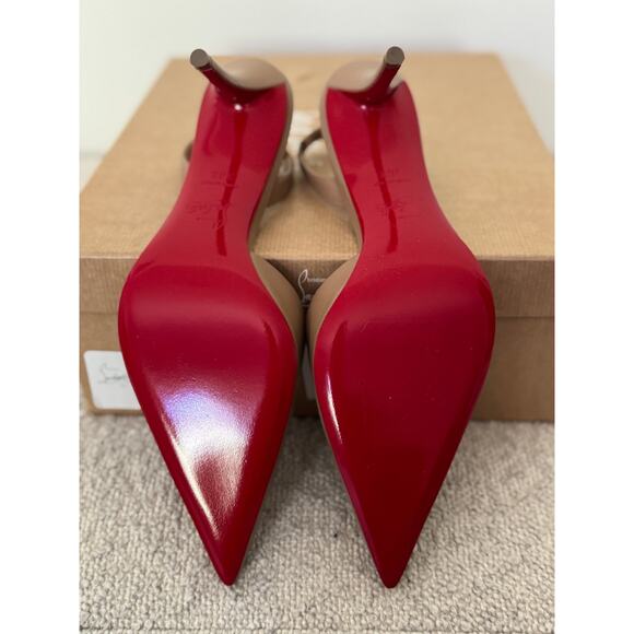 Christian Louboutin Beige Slingback Heels - Picture 9 of 12